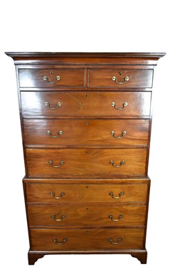 Lot 1664 - George III mahogany chest on chest