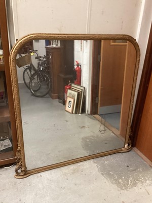 Lot 1429 - 19th gilt frame over mantel mirror