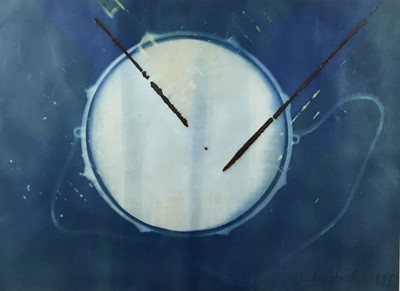 Lot 315 - Charlie Hooker (b.1953), Sky Drum (1996), cyanotype and silver leaf, 100cm x 80cm, purchased from The Contemporary Art Society Market, framed and glazed