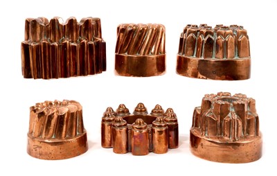 Lot 1008 - Six good quality Victorian jelly moulds