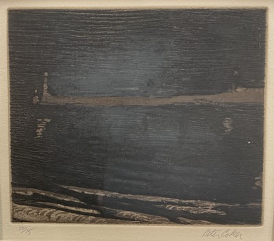 Lot 1206 - *Peter Coker (1926-2004) signed limited edition etching - Coastal Landscape, 12/15, in glazed frame