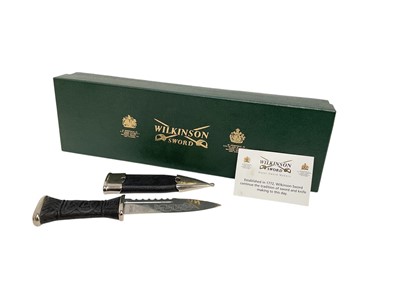 Lot 860 - Contemporary Scottish Sgian Dubh dagger by Wilkinson in original box.