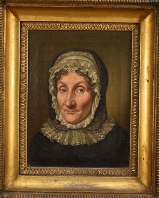 Lot 1290 - German School, early 19th century, oil on canvas, portrait of a lady, 28cm x 21.5cm, in gilt frame