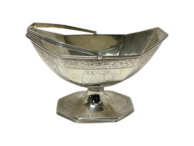 Lot 336 - George III silver neoclassical sugar basket by Henry Greenway, London 1809