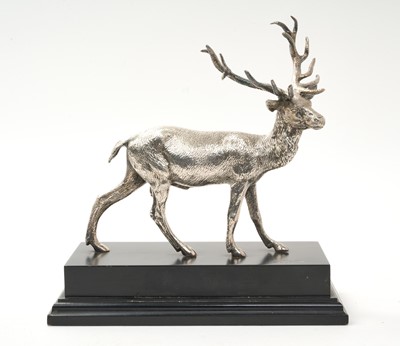 Lot 339 - Cast silver Imperial red deer stag by C J Vander London 1970