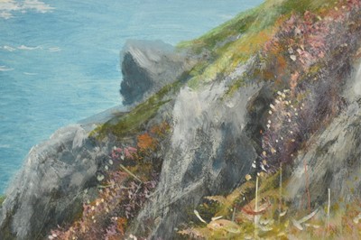 Lot 151 - Daniel Sherrin (1868-1940) gouache - Rocky Coastline, signed, 37cm x 49cm, in glazed gilt frame
