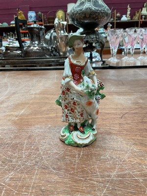 Lot 655 - Derby figure of a shepherdess, circa 1820