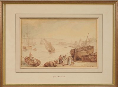 Lot 1211 - Thomas Rowlandson (1756-1827) watercolour - Devonshire Coast, signed, 22cm x 34cm, in glazed frame