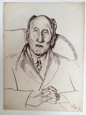 Lot 313 - John Wheatley (1892-1955) pair of etchings - seated man signed and dated 1920, 30cm x 22cm and seated woman, signed, 26cm x 23cm, unframed (2)