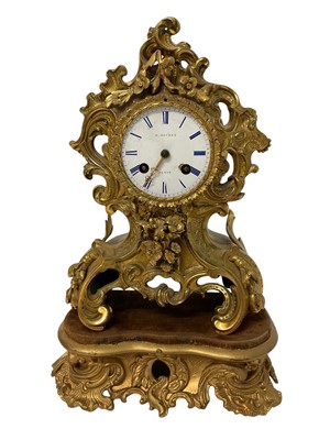 Lot 807 - 19th century French ormolu mantel clock, signed H. Rochat, Paris