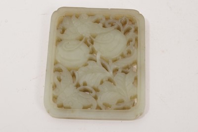 Lot 860 - 19th century Chinese pierced jade plaque