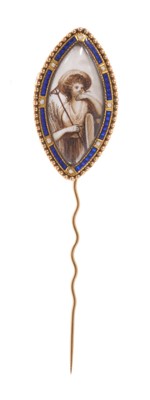 Lot 512 - George III gold and enamel stick pin