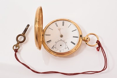 Lot 771 - 19th century 18ct gold full hunter pocket watch