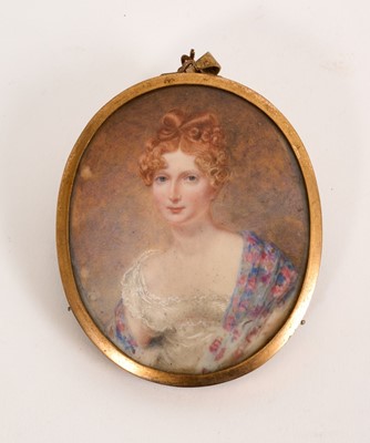 Lot 868 - Early 19th century English school portrait miniature of a woman