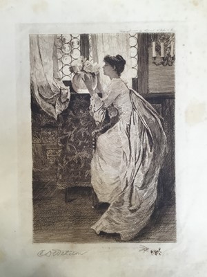 Lot 204 - Charles Dater Weldon (American 1855-1935) pencil signed etching with remarque, 24cm x 17cm, unframed