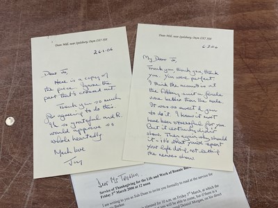 Lot 1440 - Ronnie Barker (1929-2005) memorabilia. Provenance: Josephine Tewson Collection