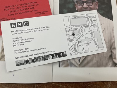 Lot 1440 - Ronnie Barker (1929-2005) memorabilia. Provenance: Josephine Tewson Collection