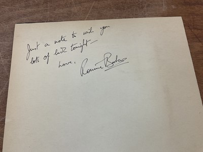 Lot 1440 - Ronnie Barker (1929-2005) memorabilia. Provenance: Josephine Tewson Collection