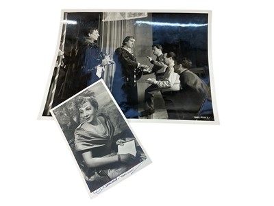Lot 1453 - Publicity photographic still of Richard III with Sir Laurence Olivier and Sir Ralph Richardson and signed photograph of Dame Edith Evans in Laureola (1949)