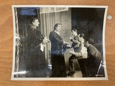 Lot 1453 - Publicity photographic still of Richard III with Sir Laurence Olivier and Sir Ralph Richardson and signed photograph of Dame Edith Evans in Laureola (1949)