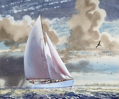 Lot 320 - John Worsley (1919-2000) watercolour - Tresca, signed, titled, 50cm x 60cm, in glazed frame