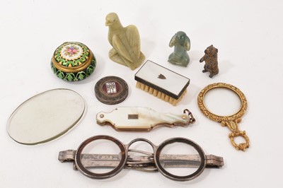 Lot 924 - Vertu including silver spectacles, mother of pearl items and sundries