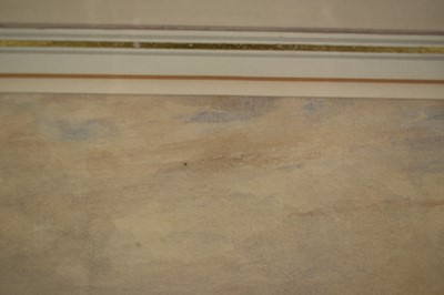 Lot 144 - John Varley (1778-1842) watercolour - extensive landscape with figures, 17.5cm x 26cm, in glazed gilt frame