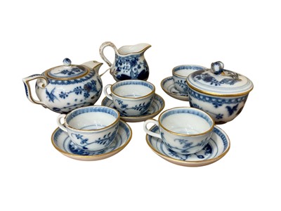 Lot 83 - Meissen miniature blue and white porcelain tea set