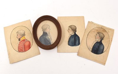 Lot 874 - Group of early 19th century portrait miniatures on paper
