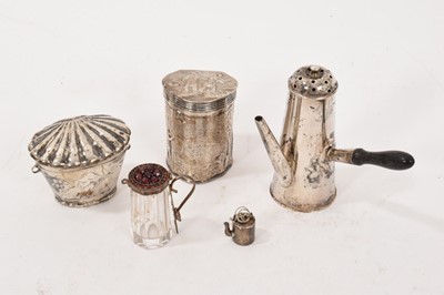 Lot 925 - Small group of miniature silver dolls house pieces