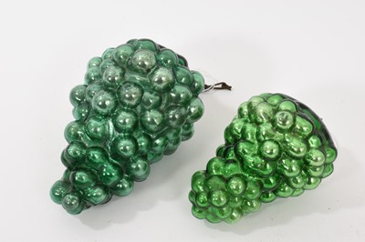 Lot 241 - Two 19th century Christmas green glass Grape Kugels