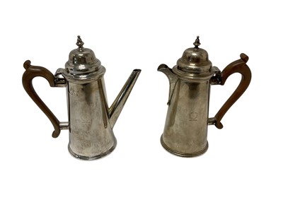 Lot 251 - 1920s silver café au lait set, in the 18th century style