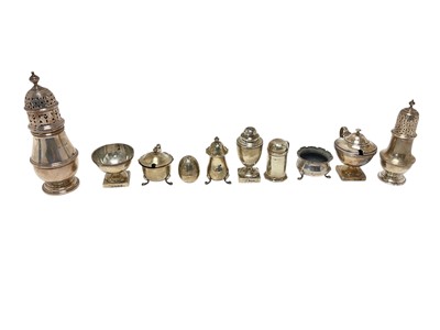 Lot 270 - Selection of miscellaneous late19th/early 20th century silver condiments etc.