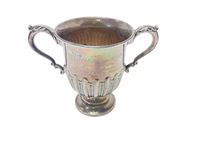 Lot 271 - Twin handled silver trophy cup - the Ormsby-Johnson challenge cup