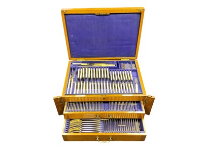 Lot 272 - Part canteen of 1920s silver Old English pattern cutlery