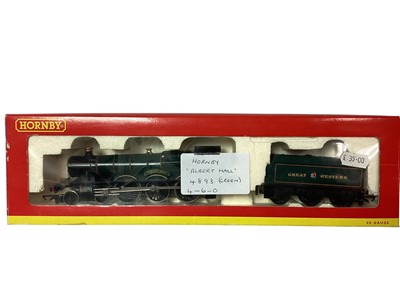Lot 1822 - Hornby OO Gauge 4-6-0 Class 75000 tender locomotive 75062, Boxed R2715, 4-6-0 GWR Green Hall Class tender locomotive "Albert Hall" 4983, boxed & 4-6-2 BR lined Green Class A4 tender locomoti...