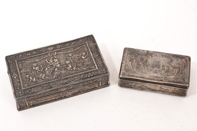 Lot 893 - Continental silver snuff box and another