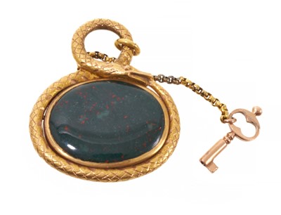 Lot 500 - A fine quality 19th century gold and bloodstone mourning locket for the Duke of Cambridge, July 8th 1850