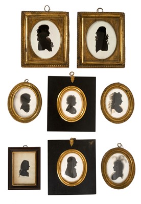 Lot 932 - Fine collection of Georgian silhouette portrait miniatures