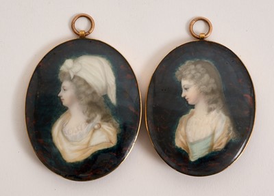 Lot 865 - Near pair of 18th century portrait miniatures