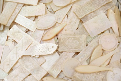 Lot 934 - Good collection of 19th century Chinese carved mother of pearl gaming counters