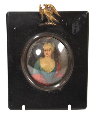 Lot 871 - 18th century miniature portrait on copper