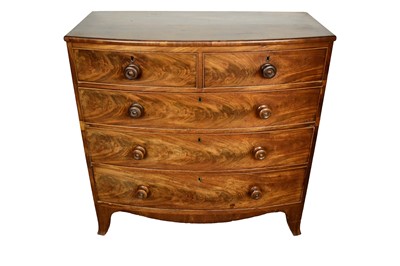 Lot 1587 - Regency mahogany bowfront chest of drawers
