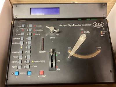 Lot 1831 - ZTC-511 Digital Master Controller & ZTC Transformer Power Unit, Hornby Duplo D1 Through Station, boxed D455 & Meccano Power Control Unit A3, boxed (qty)