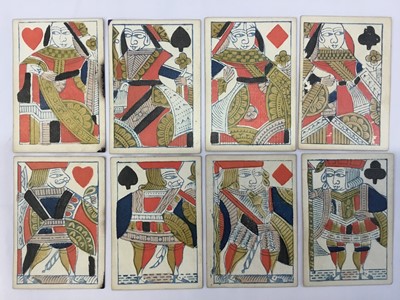 Lot 1051 - Complete deck of Goodall single ended courts playing cards, circa 1840