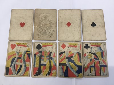 Lot 1060 - Complete deck of 52 standard single ended English playing cards, two others
