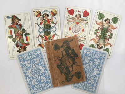 Lot 1064 - Doppelköpfige Deutsche Spielkarte. Deck of 32 double ended German playing cards