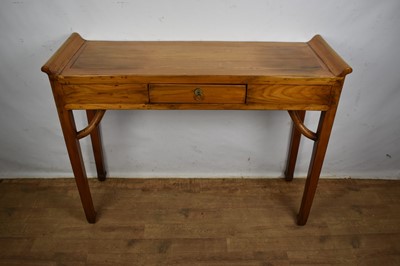 Lot 1607 - Chinese yew wood alter table