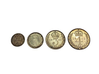 Lot 526 - G.B. - George V four coin silver Maundy set 1922 EF (N.B. Uncased) (1 coin set)