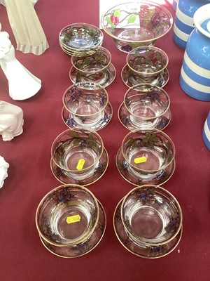 Lot 1138 - 1920's glass dessert set, previously purchased from Elizabeth cannon (with receipt)